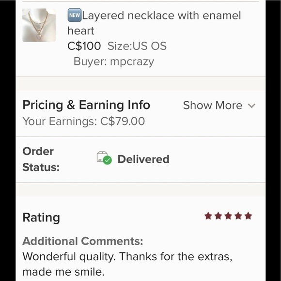 ENAMEL heart charm w/evil eye on paperclip chain - Picture 5 of 5